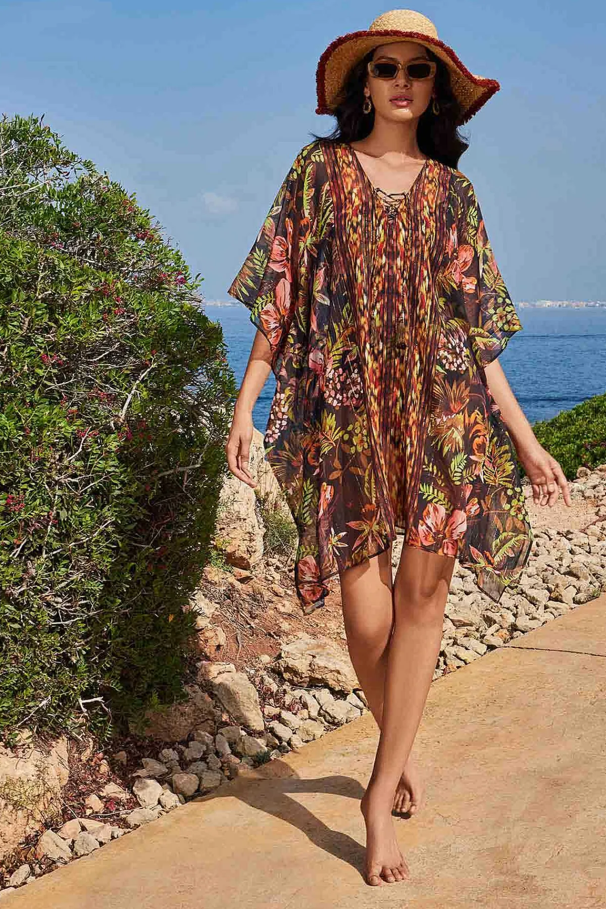 Vrouwen Miraclesuit Cover-Ups|Botanico Caftan Zwembedekking