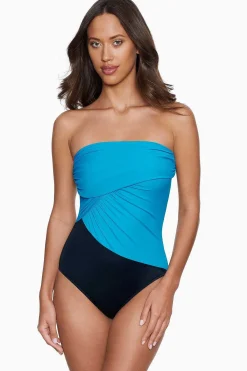 Vrouwen Miraclesuit Bandeau|Colorblock Godin Badpak Uit Een Stuk