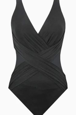 Vrouwen Miraclesuit Een Stuk|Crossover Met Mesh-Zwempak Uit Een Stuk