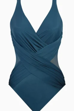 Vrouwen Miraclesuit Een Stuk|Crossover Met Mesh-Zwempak Uit Een Stuk