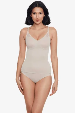 Vrouwen Miraclesuit Buikcontrole|Doorschijnend X-Firm Hemdje Met Beugel