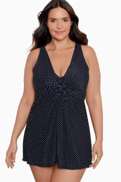 Vrouwen Miraclesuit Een Stuk|Grote Maat Pin Point Marais Zwemjurk Uit Een Stuk