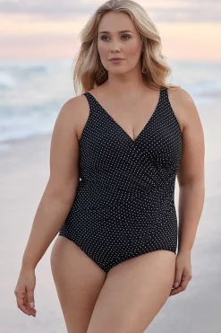 Vrouwen Miraclesuit Een Stuk|Grote Maat Pin Point Oceanus Zwempak Uit Een Stuk