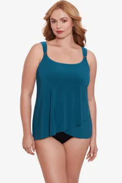 Vrouwen Miraclesuit Tankini-Topjes|Grote Maat Razzle Dazzle Tankinitop Met Beugel