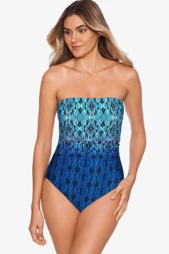 Vrouwen Miraclesuit Een Stuk|Lang Torso Cascada Avanti Bandeau Badpak Uit Een Stuk