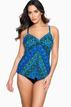 Vrouwen Miraclesuit Tankini-Topjes|Ocean Ombre Love Knot Tankinitop Dd-Cup