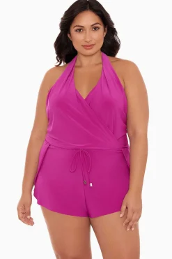 Vrouwen Miraclesuit Zwemjurk|Plus Size Bianca Eendelig Romperbadpak