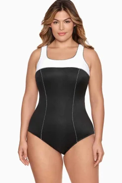 Vrouwen Miraclesuit Een Stuk|Plus Size Colorblock Touche Badpak Uit Een Stuk