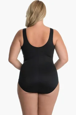 Vrouwen Miraclesuit Een Stuk|Plus Size Effen Sideswipe Badpak Uit Een Stuk