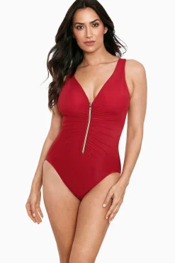 Vrouwen Miraclesuit Een Stuk|Razzle Dazzle Zipt Zwempak Uit Een Stuk